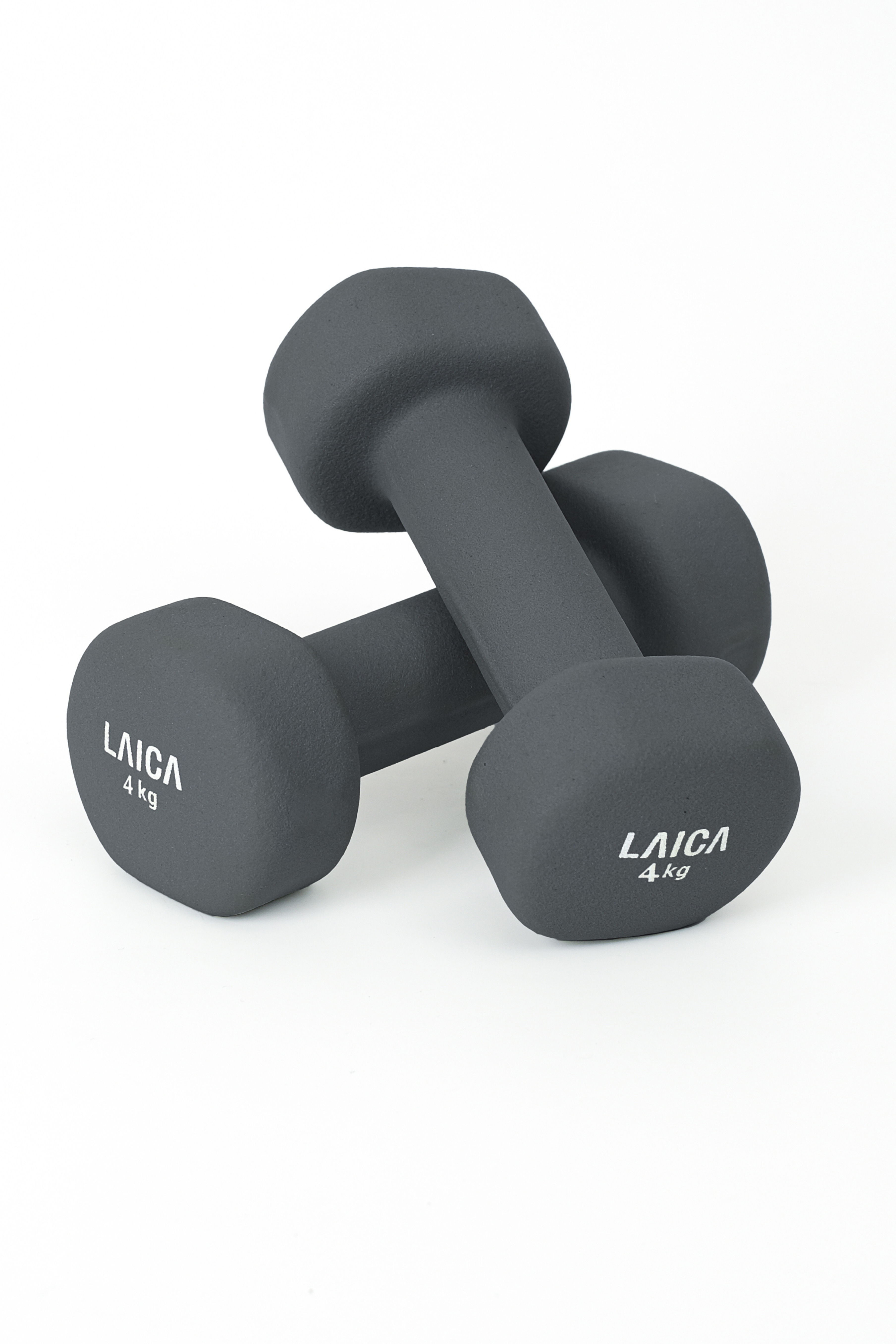 LAICA Non-Slip Dumbbell 4KG - Dark Grey