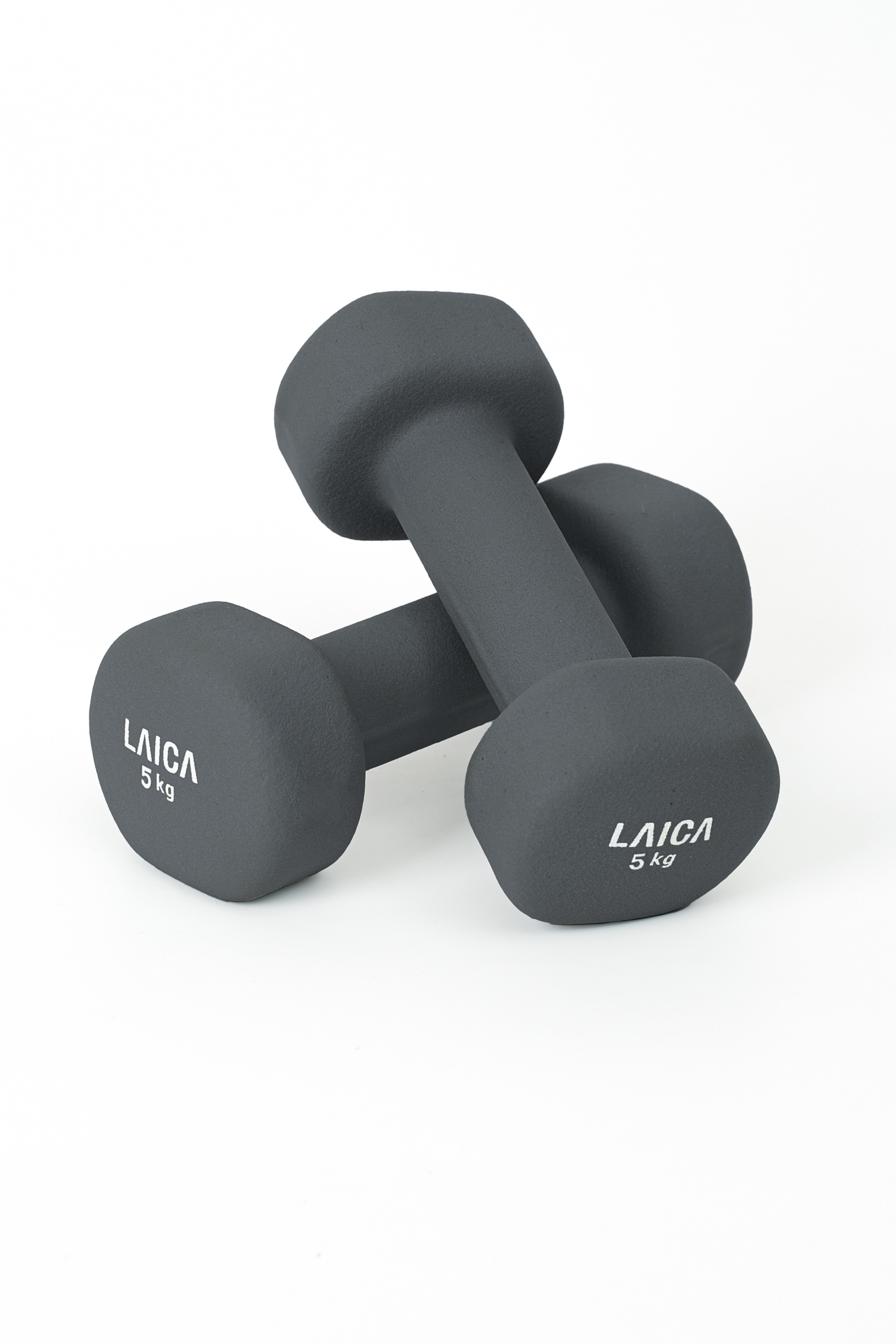 LAICA Non-Slip Dumbbell 5KG - Dark Grey