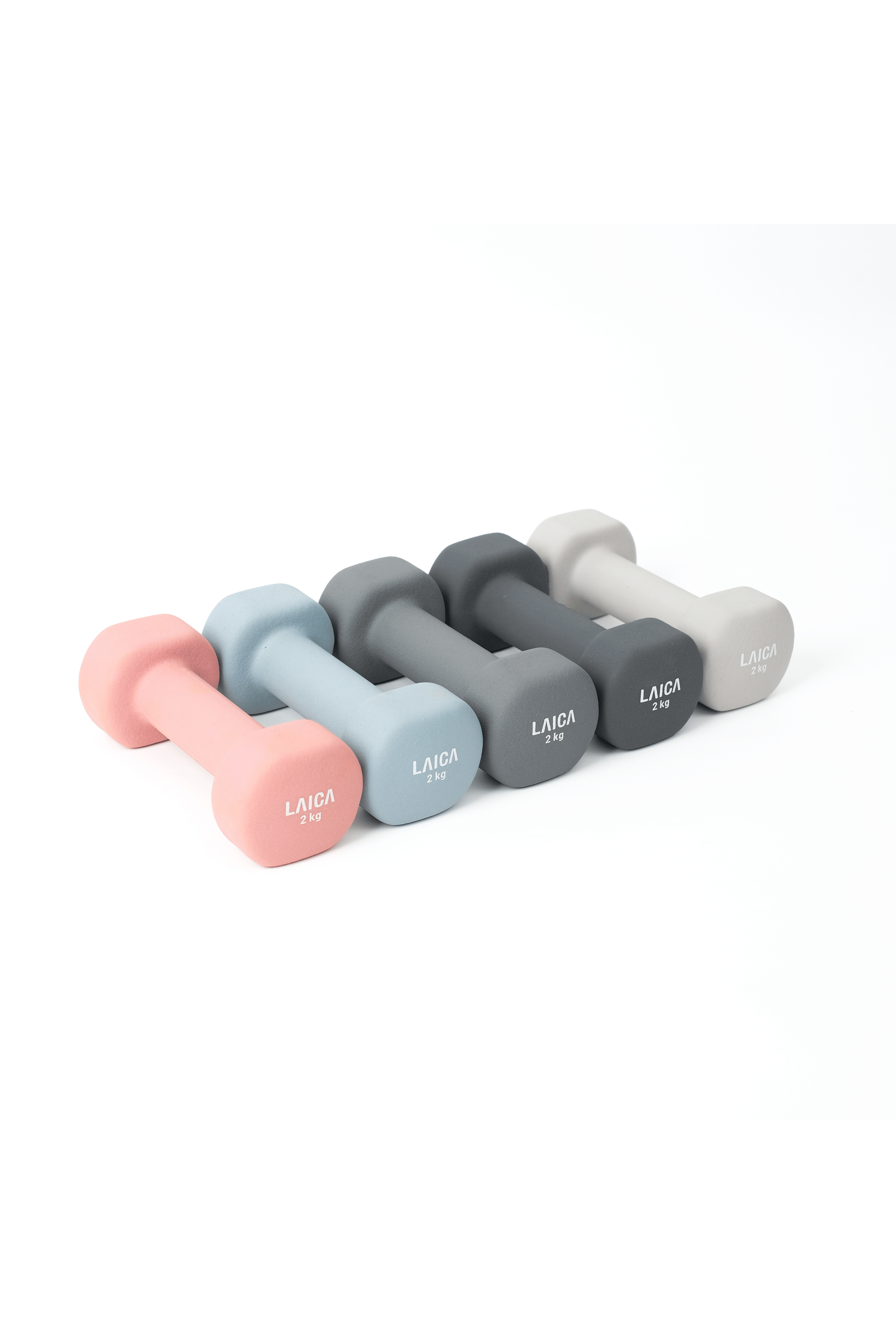 LAICA Non-Slip Dumbbell 4KG - Light Grey