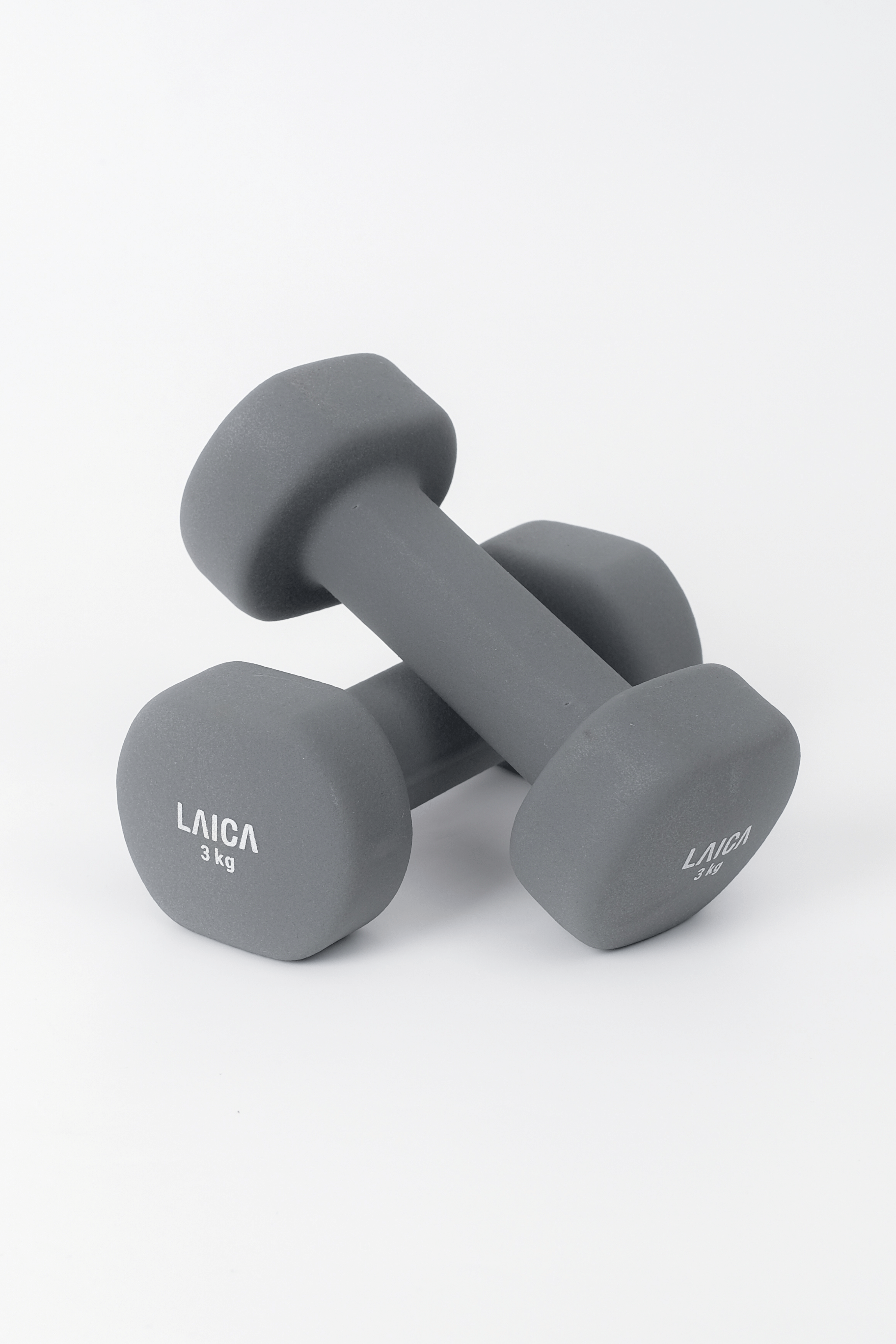 LAICA Non-Slip Dumbbell 3KG - Dark Grey