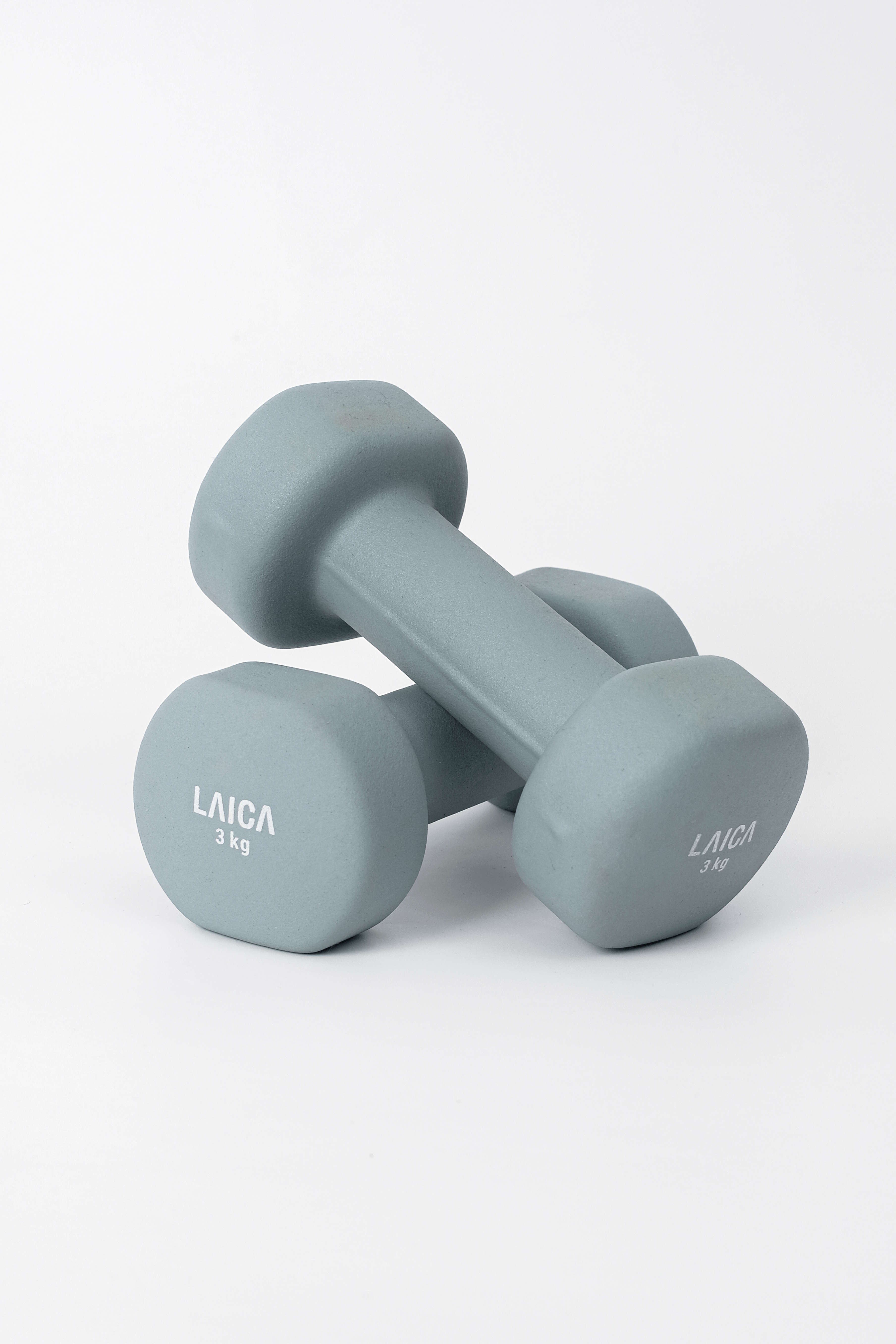 LAICA Non-Slip Dumbbell 3KG - Silver Blue