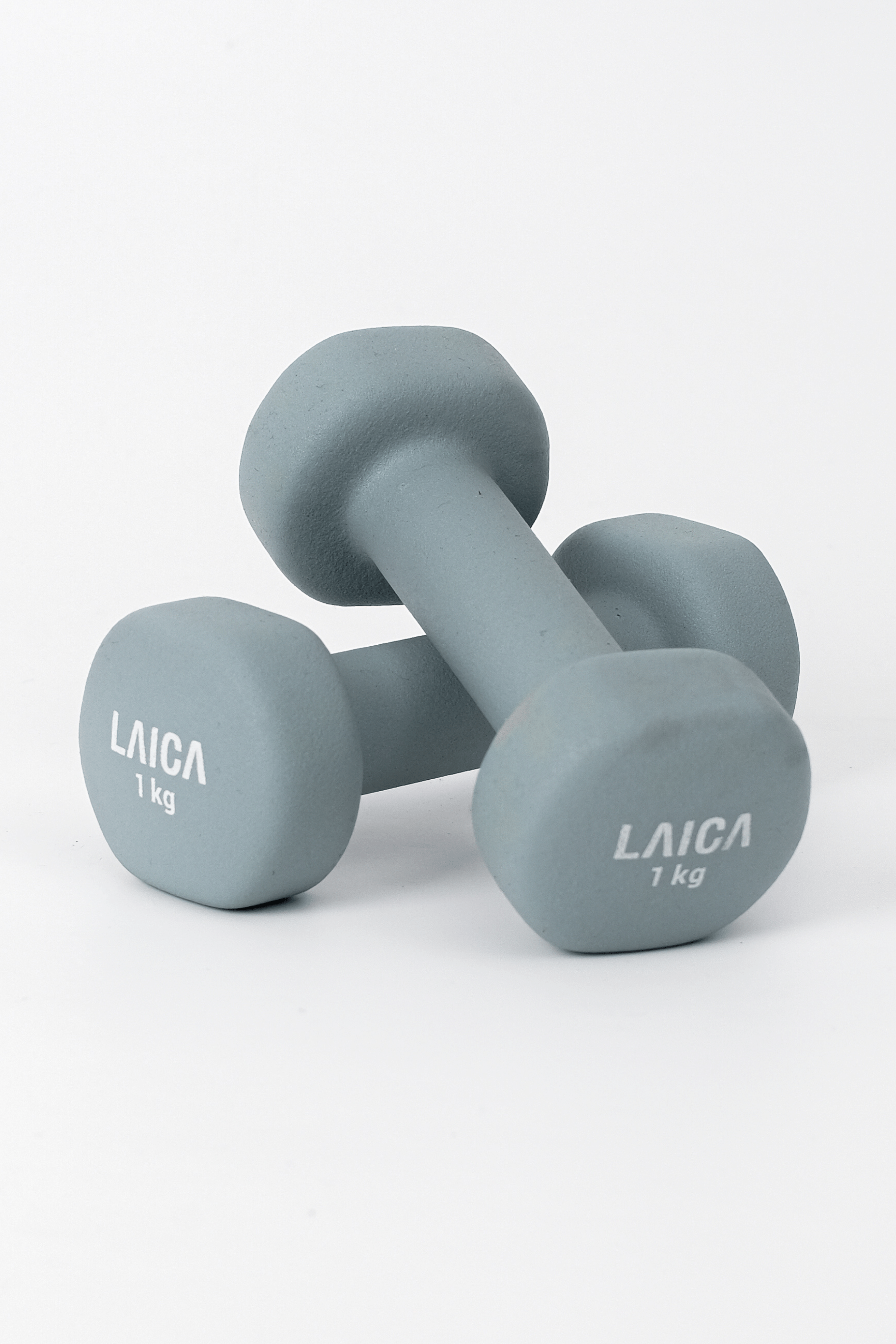 LAICA Non-Slip Dumbbell 1KG - Silver Blue