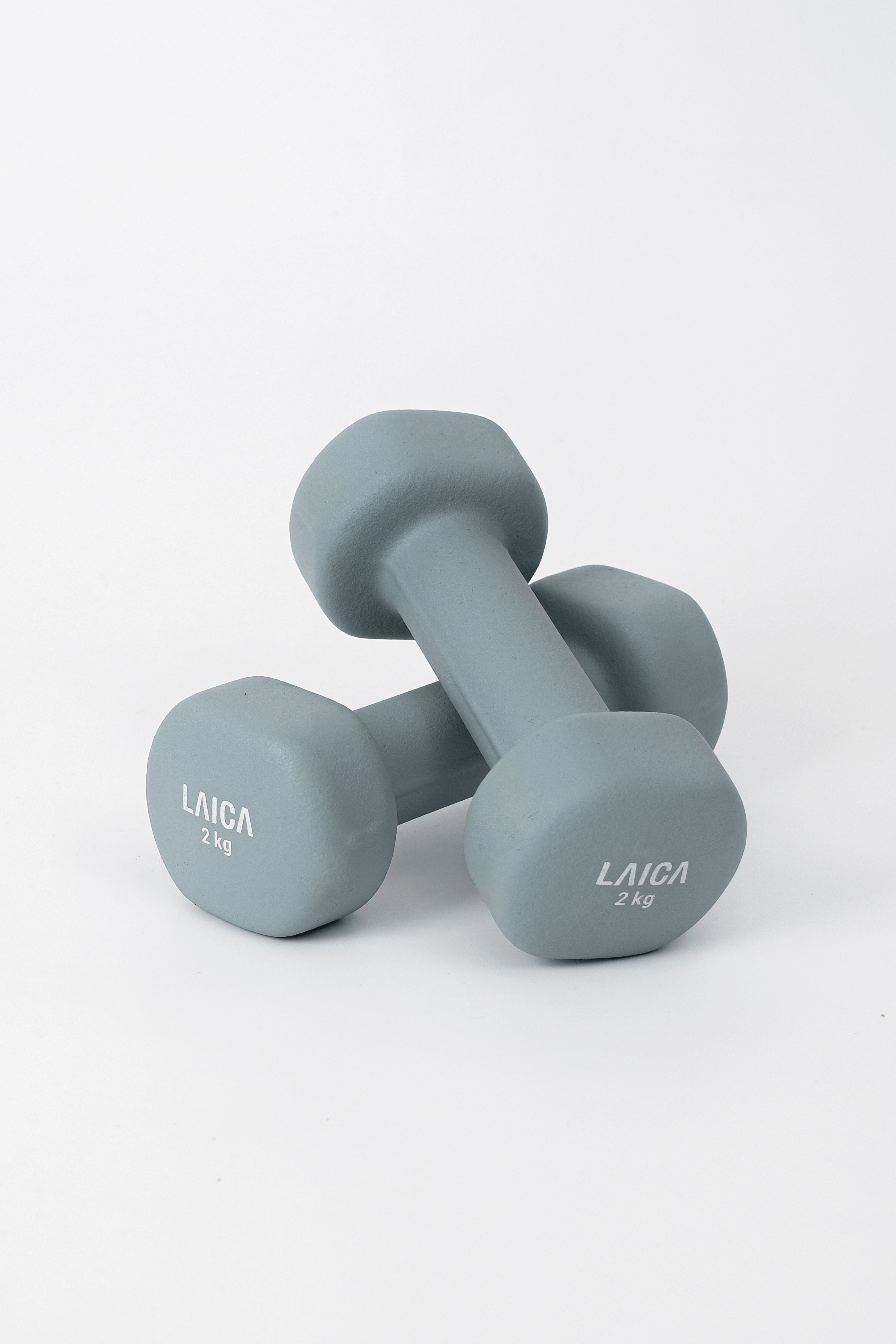 LAICA Non-Slip Dumbbell 2KG - Silver Blue